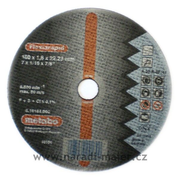 Řezný kotouč 180x1,6x22mm Flexiarapid METABO