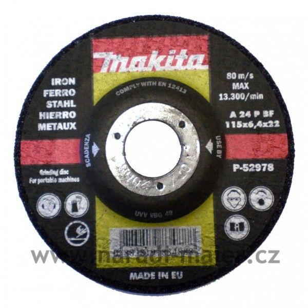 Makita 115x6,4x22 brusný kotouč železo