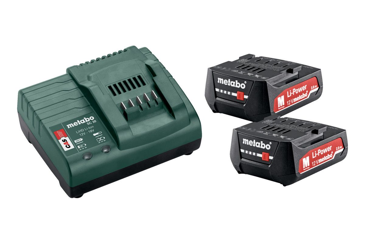 Metabo Základní sada 12 V 2 x 2,0 Ah 685300000 + nabíječka SC30
