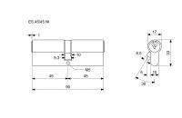 Cylindrická vložka 45/45 Euro Secure rozměr