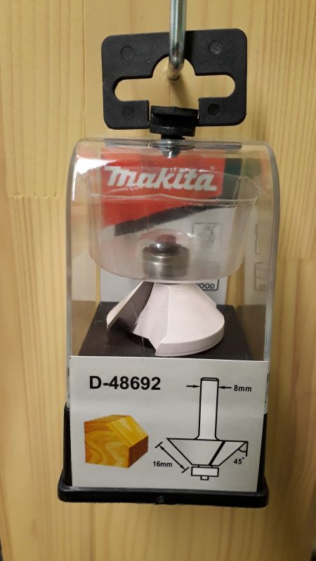 Makita D-48692 Fazetová/hranová fréza s ložiskem, úhel 45st. hrana 16mm