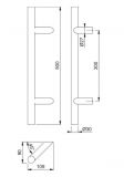 HOPPE dveřní madlo 500/300mm nerezové technické info