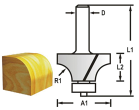 Makita D-48402 Zaoblovací fréza s ložiskem R 19mm x 25,4mm