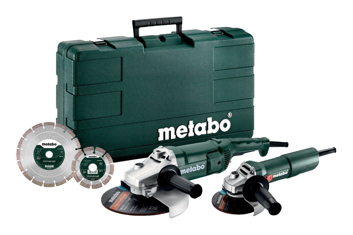 Metabo combo set WE 2200-230 + W 750-125 (685172510) síťové stroje s sadě se 2 diamantovými řeznými kotouči; plastový kufr