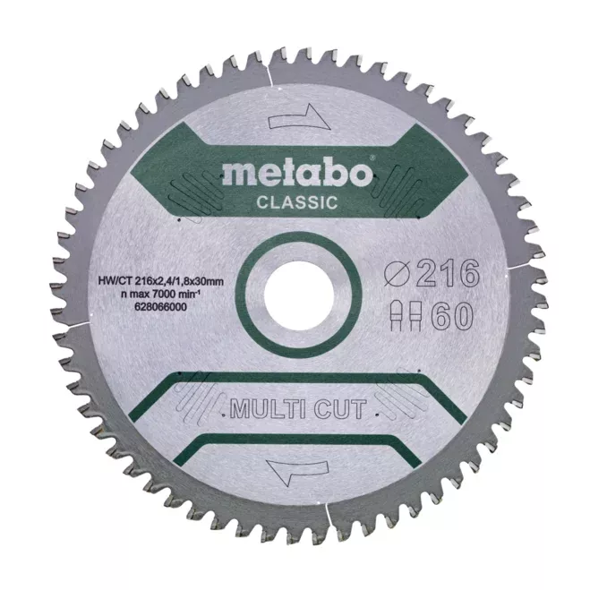 Metabo pilový kotouč "multi cut - classic", 216x30, Z60 FZ/TZ, 5°neg. (628066000)