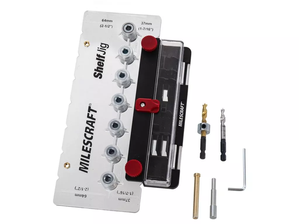 Milescraft ShelfJig - šablona pro vrtání otvorů nosičů polic
