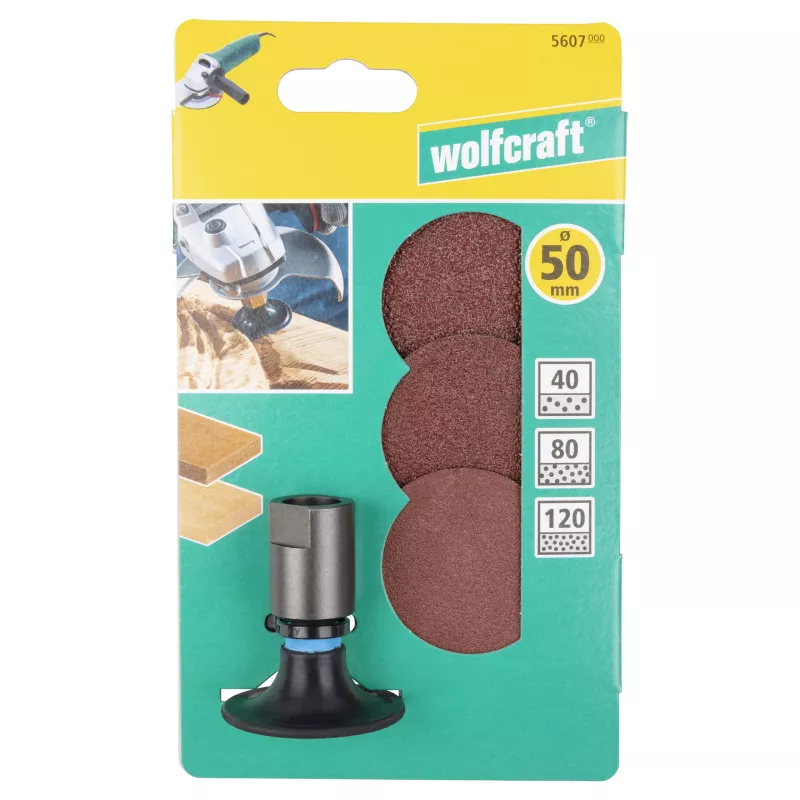 Wolfcraft sada unašeče a brusných kotoučů 5607000